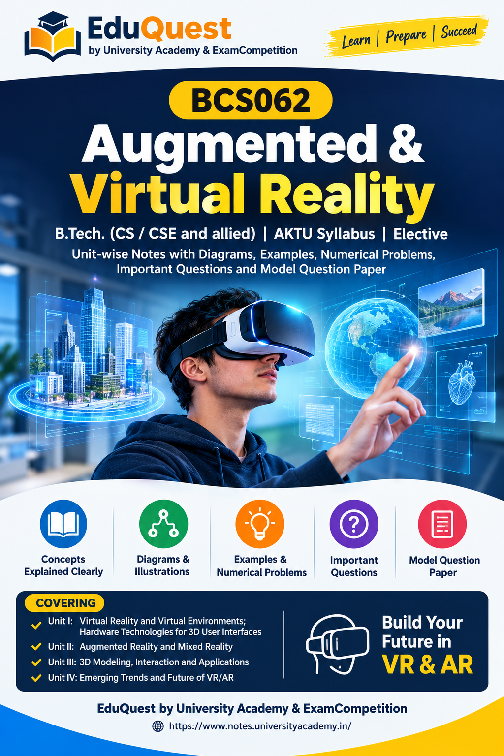 Cover of AKTU B.Tech BCS062 Augmented and Virtual Reality Notes