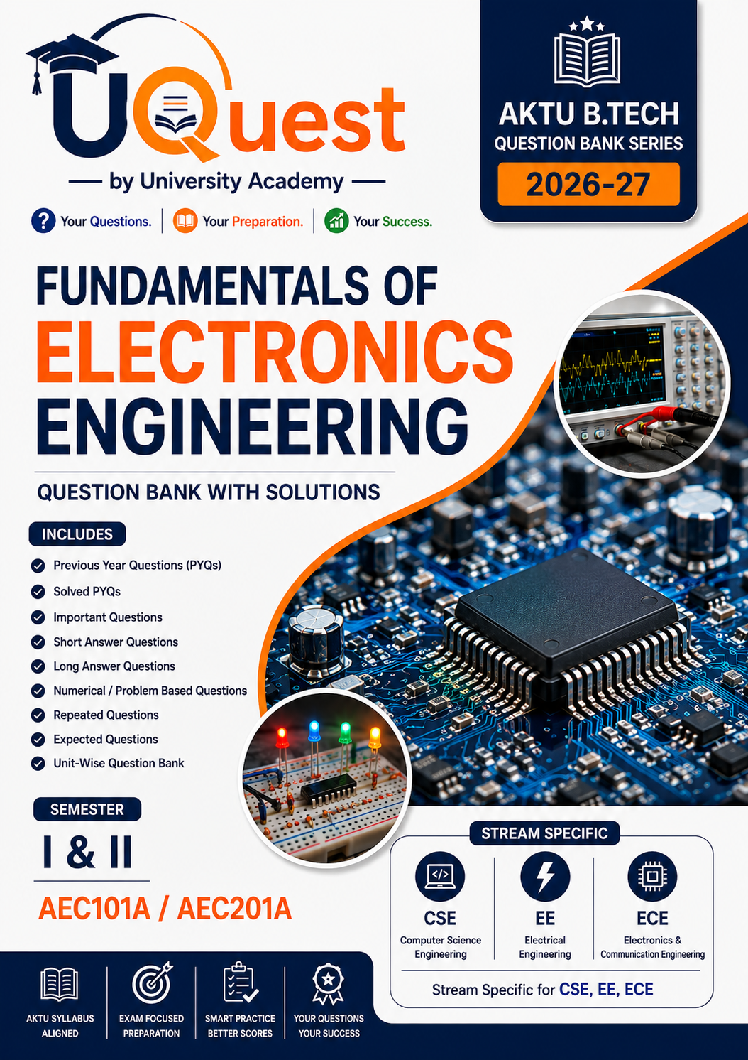Cover of AKTU AEC101A_AEC201A Fundamentals of Electronics Engineering QuestionBank
