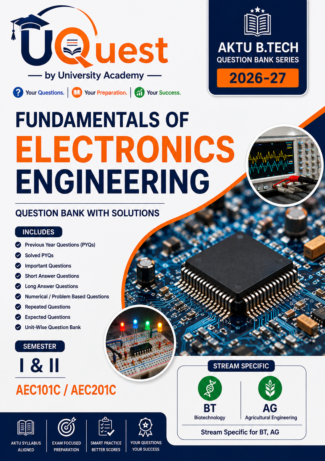 Cover of AKTU AEC101C_AEC201C Fundamentals of Electronics Engineering QuestionBank