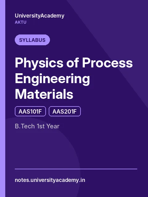 Cover of AKTU Physics of Process Engineering Materials (AAS101G / AAS201G) Syllabus PDF – B.Tech 1st Year