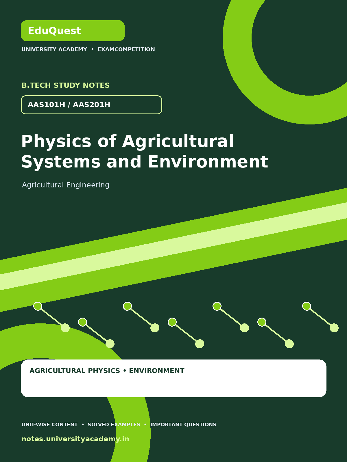 Cover of AKTU B.Tech. AAS101H / AAS201H Physics of Agricultural Systems and Environment Complete Unit-Wise Notes