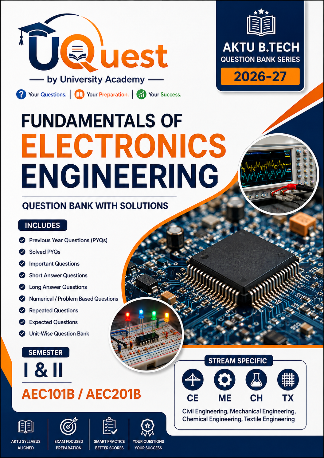 Cover of AKTU AEC101B_AEC201B Fundamentals of Electronics Engineering QuestionBank