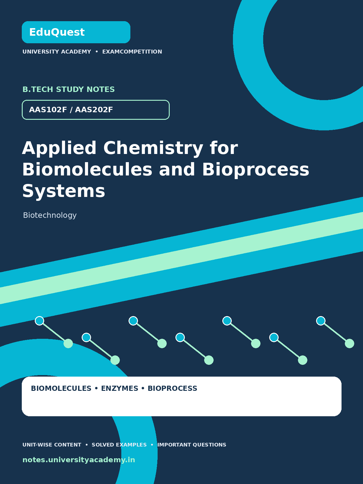 Cover of AKTU B.Tech. AAS102F / AAS202F Applied Chemistry for Biomolecules and Bioprocess Systems Complete Unit-Wise Notes