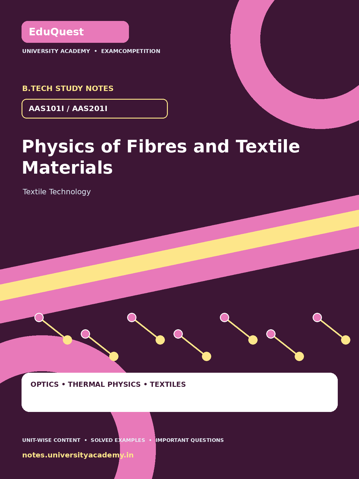 Cover of AKTU B.Tech. AAS101I / AAS201I Physics of Fibres and Textile Materials Complete Unit-Wise Notes