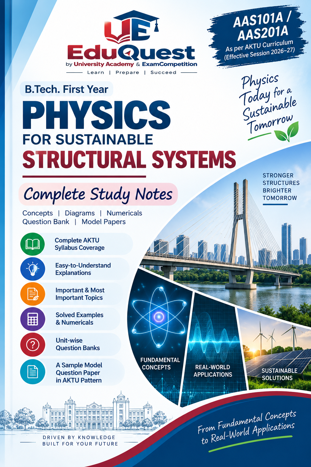 Cover of AKTU Physics (AAS101A/AAS201A) Notes & Study Material PDF – B.Tech 1st Year Sem 1